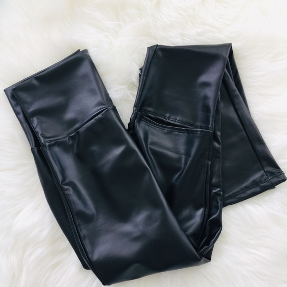🎈LAST ONE Knee Split Faux Leather Leggings - Picture 4 of 6
